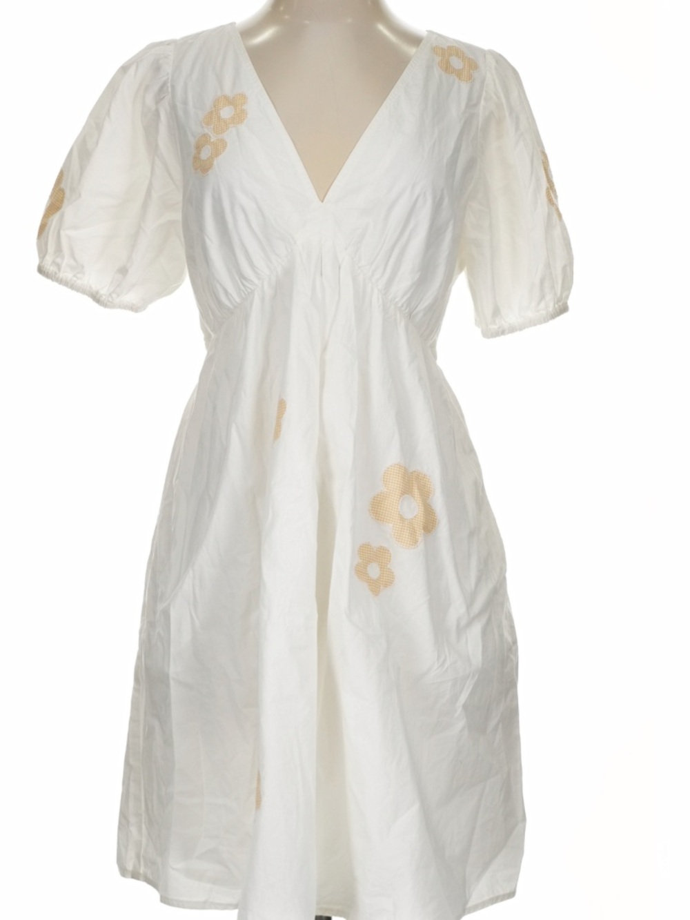 Madewell Anamarie Mini Dress In Bright Ivory Floral Embroidery Sz 2 100% Cotton - Picture 6 of 16